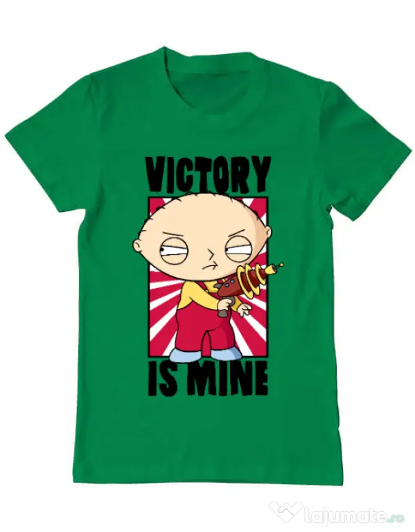 Tricou ADLER barbat Victory is mine Verde mediu