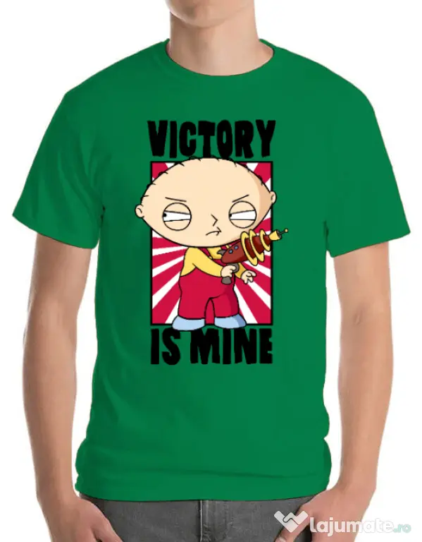 Tricou ADLER barbat Victory is mine Verde mediu