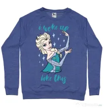 Bluza ADLER barbat I woke up like Elsa Albastru melanj