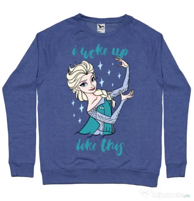 Bluza ADLER barbat I woke up like Elsa Albastru melanj