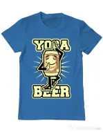 Tricou ADLER barbat Yoga beer Albastru azuriu