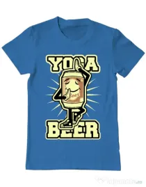 Tricou ADLER barbat Yoga beer Albastru azuriu