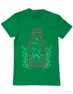 Tricou ADLER barbat Shark in a bottle Verde mediu