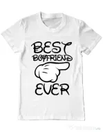 Tricou ADLER barbat Best boyfriend ever Alb