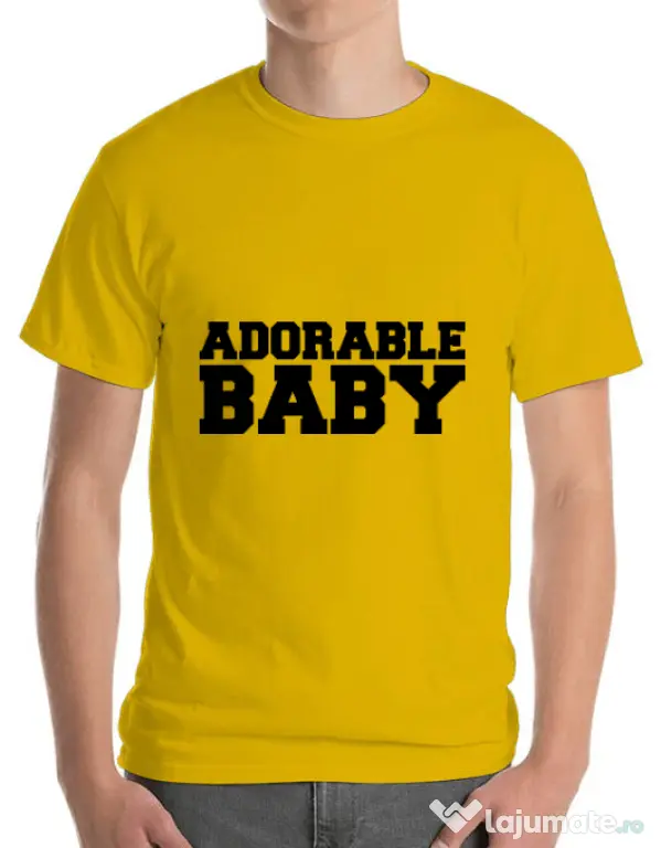 Tricou ADLER barbat Adorable baby Galben
