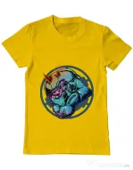 Tricou ADLER barbat Helmet demons Galben