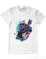 Tricou ADLER barbat Lady and flowers Alb