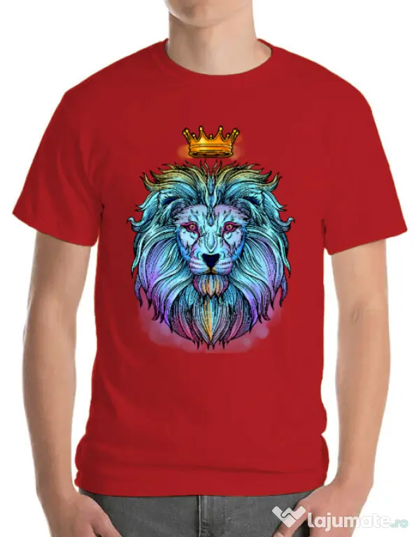 Tricou ADLER barbat Lion king Rosu