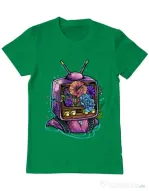Tricou ADLER barbat Flower television Verde mediu