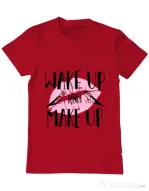 Tricou ADLER barbat Wake up and make up Rosu
