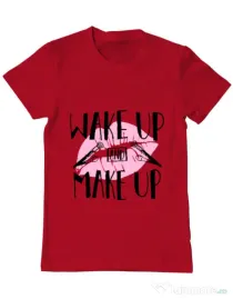 Tricou ADLER barbat Wake up and make up Rosu