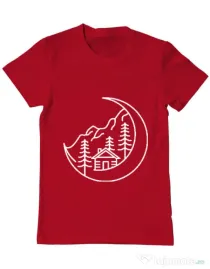 Tricou ADLER barbat Moon life Rosu