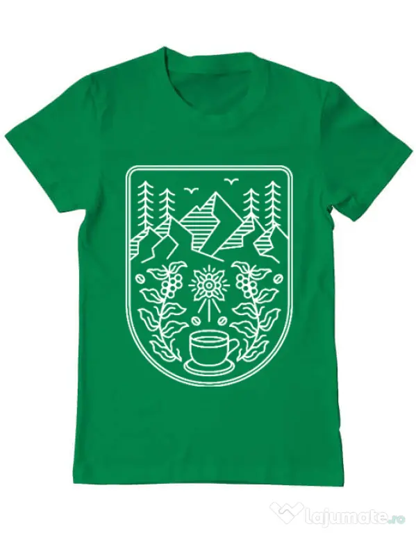 Tricou ADLER barbat Natural coffee Verde mediu