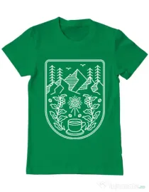 Tricou ADLER barbat Natural coffee Verde mediu