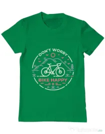 Tricou ADLER barbat Don't worry bike happy Verde mediu