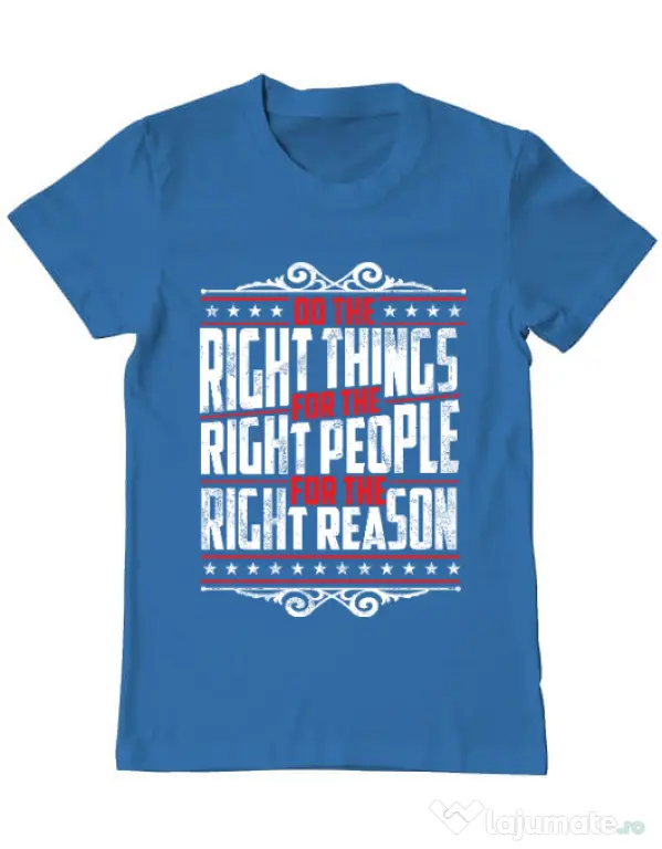 Tricou ADLER barbat Do the right things Albastru azuriu