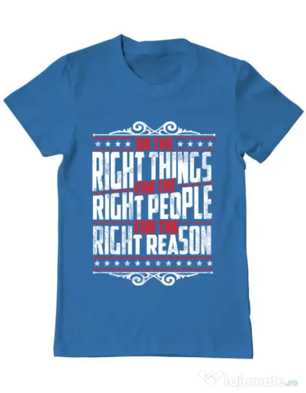 Tricou ADLER barbat Do the right things Albastru azuriu