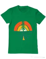 Tricou ADLER barbat Camp and sunset Verde mediu