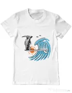 Tricou ADLER barbat Grim surfer Alb