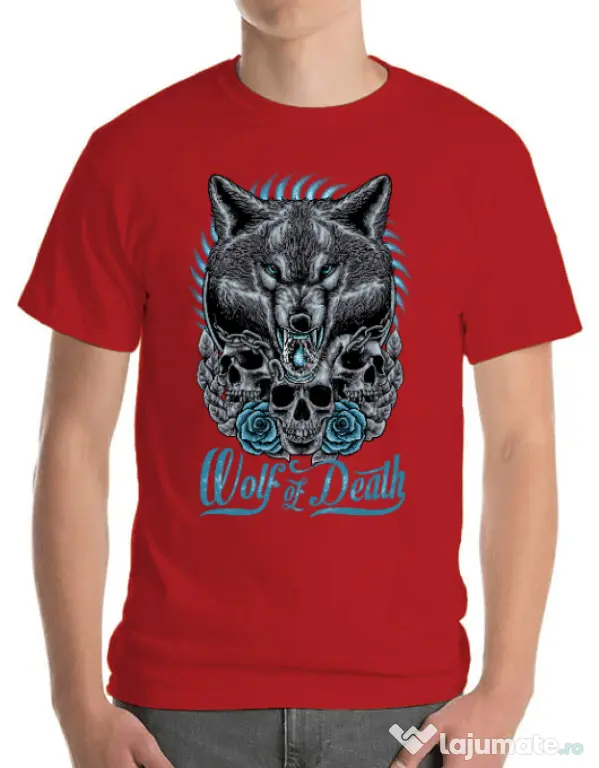 Tricou ADLER barbat Wolf of death Rosu