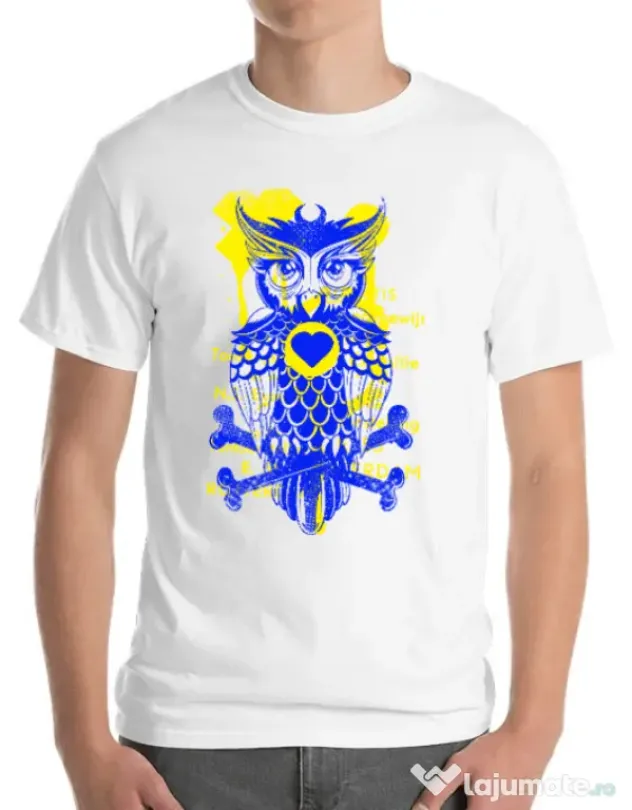 Tricou ADLER barbat Owl Alb