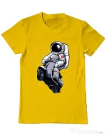 Tricou ADLER barbat Astronaut scooter Galben