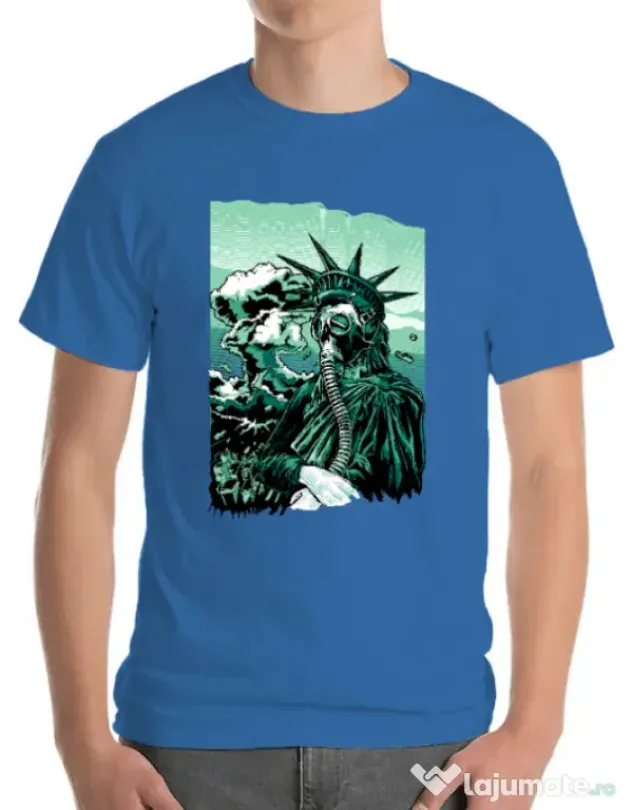 Tricou ADLER barbat Save the liberty Albastru azuriu