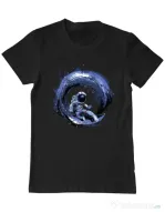 Tricou ADLER barbat Surfing in space Negru