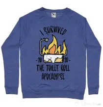 Bluza ADLER barbat Toilet roll apocalypse Albastru melanj