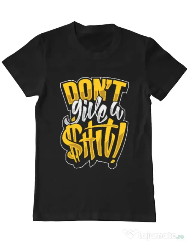 Tricou ADLER barbat Don't give a shit Negru