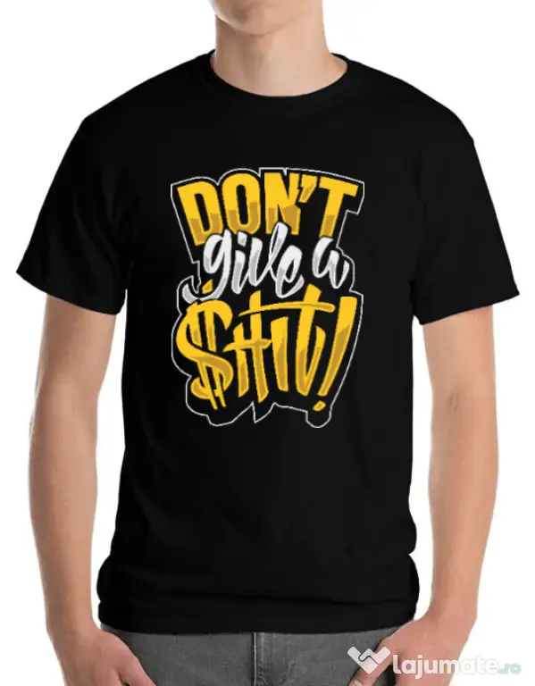 Tricou ADLER barbat Don't give a shit Negru