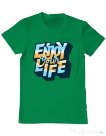 Tricou ADLER barbat Enjoy your life Verde mediu