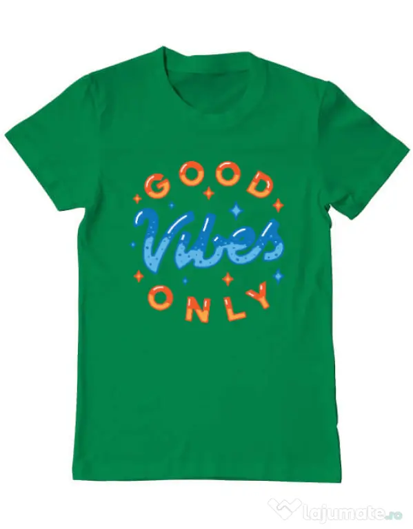 Tricou ADLER barbat Good vibes only Verde mediu