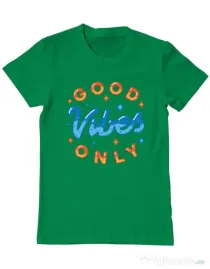 Tricou ADLER barbat Good vibes only Verde mediu