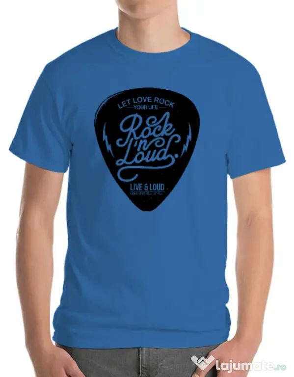 Tricou ADLER barbat Rock n loud Albastru azuriu