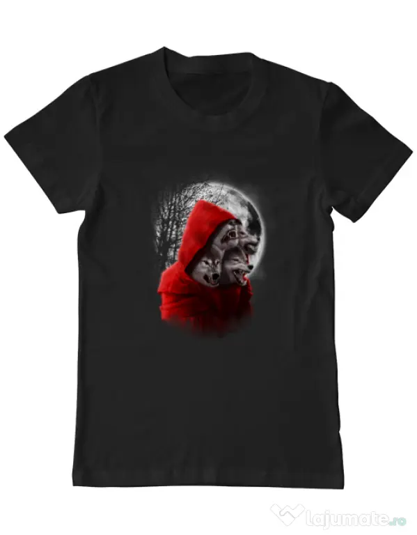 Tricou ADLER barbat Wolf hood Negru
