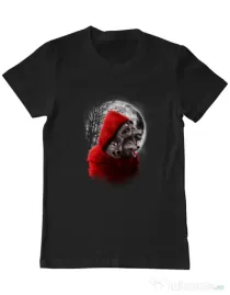 Tricou ADLER barbat Wolf hood Negru