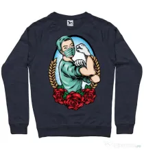 Bluza ADLER barbat Rockabilly Nurse Denim inchis