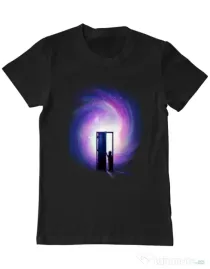 Tricou ADLER barbat Doors to the future Negru