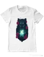 Tricou ADLER barbat Running with the wolves Alb