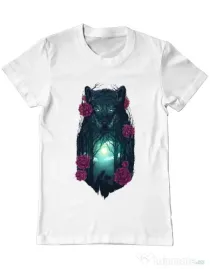 Tricou ADLER barbat Running with the wolves Alb