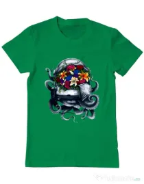 Tricou ADLER barbat Space bloom Verde mediu