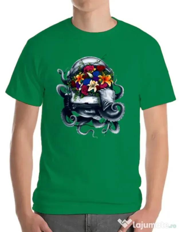 Tricou ADLER barbat Space bloom Verde mediu