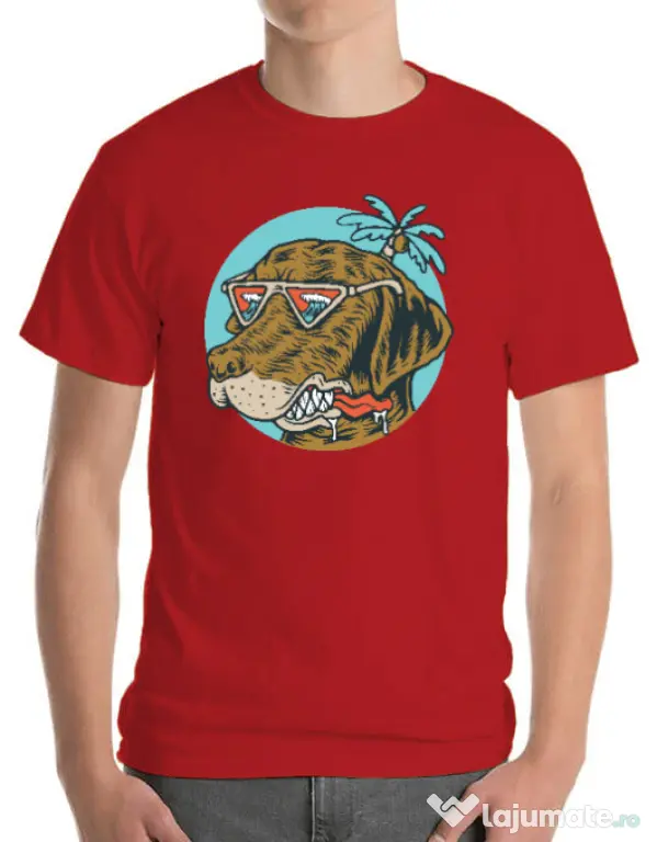 Tricou ADLER barbat Chill dog Rosu