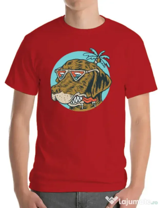 Tricou ADLER barbat Chill dog Rosu