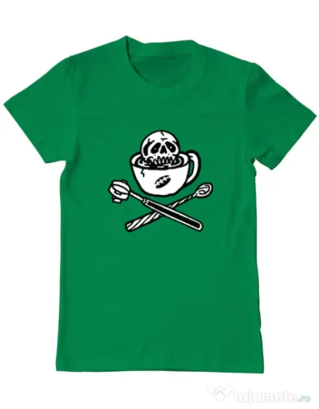 Tricou ADLER barbat Death before decaf Verde mediu