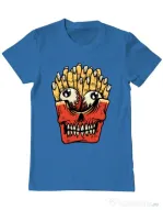 Tricou ADLER barbat Zombie French Fries Albastru azuriu