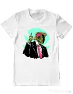 Tricou ADLER barbat Make zombies great again Alb