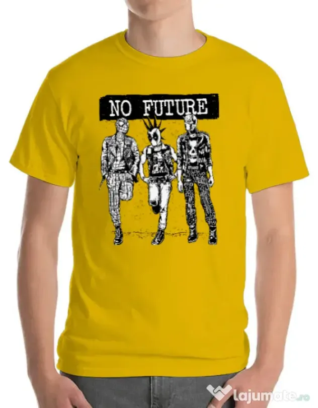 Tricou ADLER barbat No future Galben