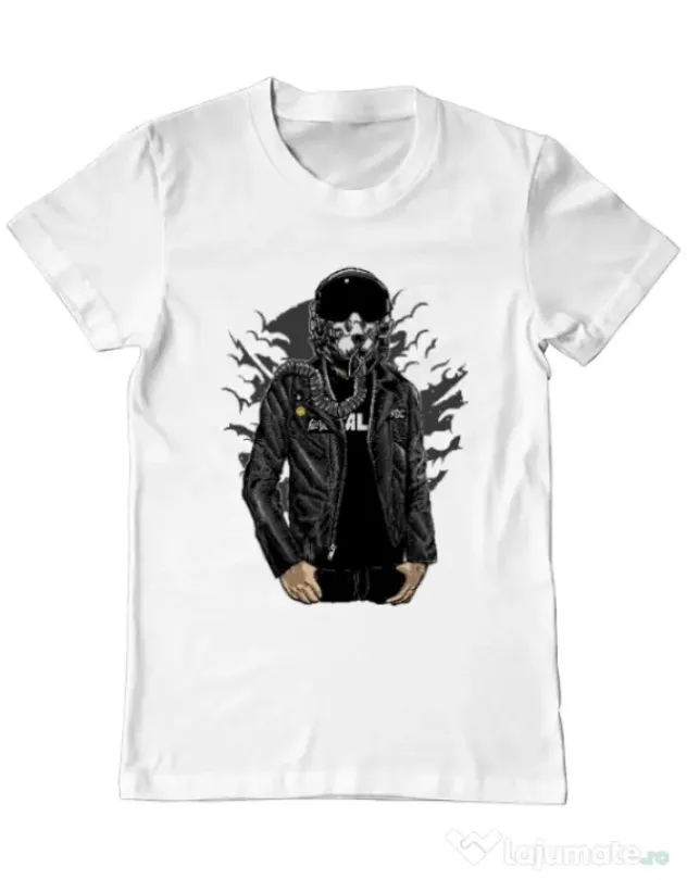 Tricou ADLER barbat Sky fighter Alb